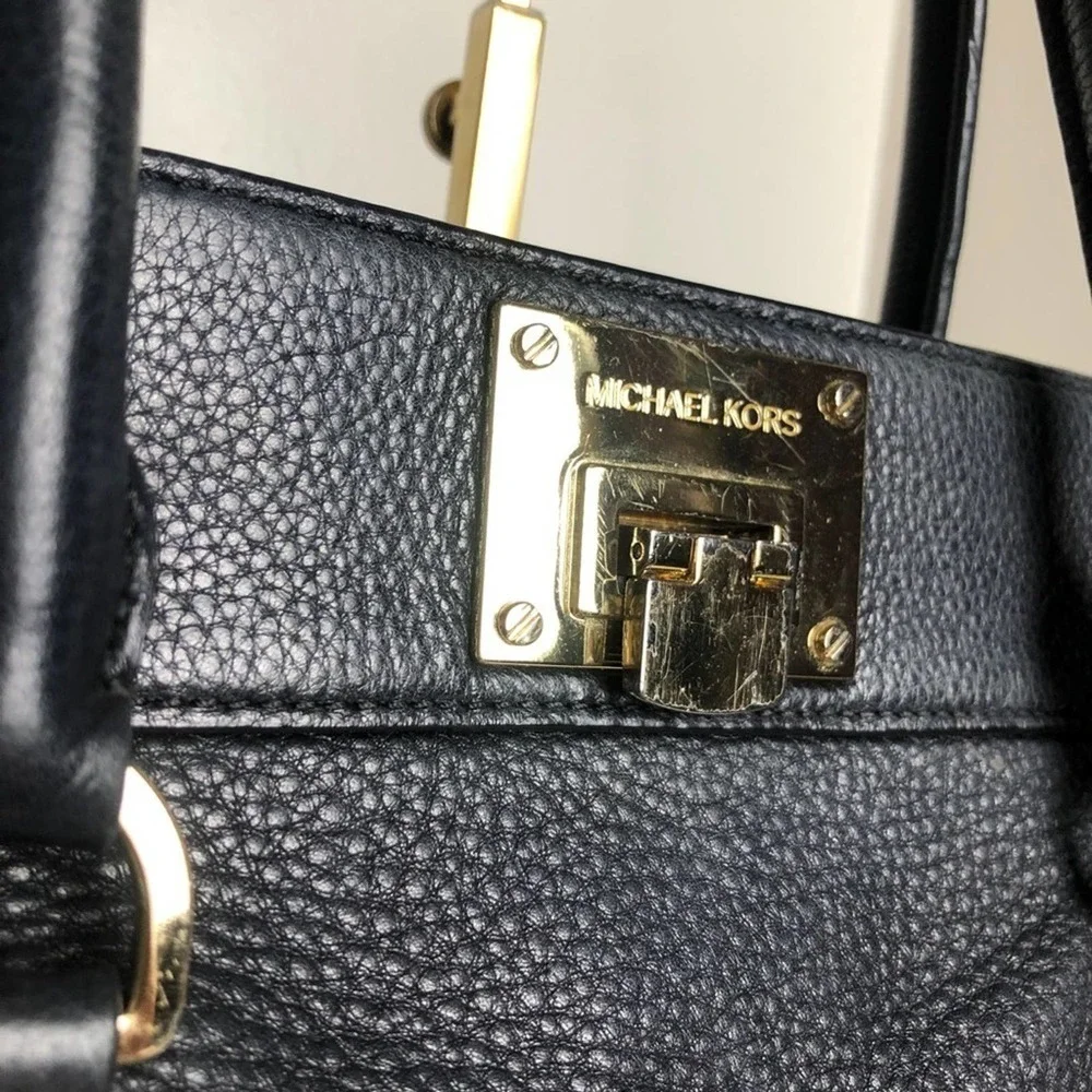 Michael Kors Black Leather Astrid Satchel - Picture 6 of 16
